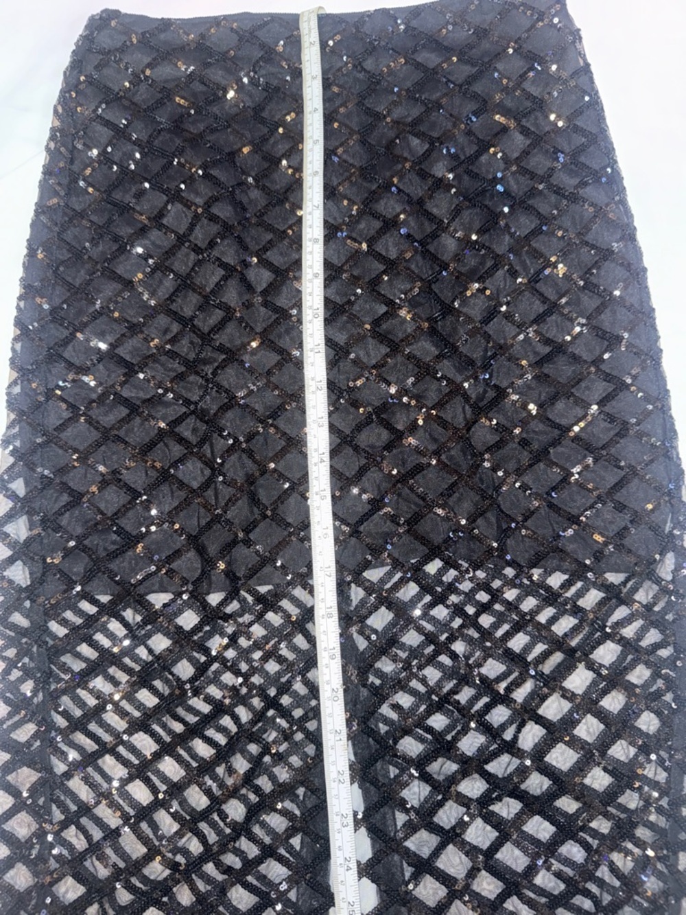 J. Crew Black Sequined Lattice Pencil Skirt - Picture 7 of 8